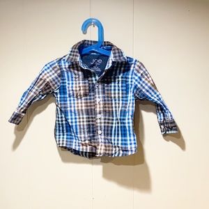 Boys button up plaid shirt